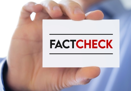 note card with "factcheck"