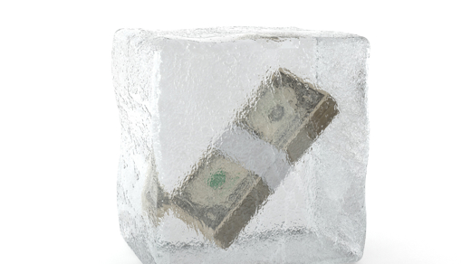 Cash inside a clear box